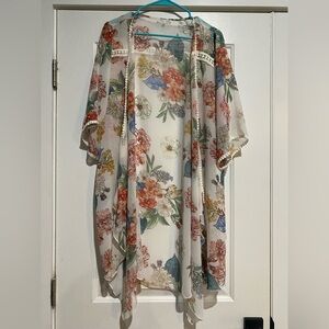 Emory Park Floral Sheer Kimono Top - Multicolor